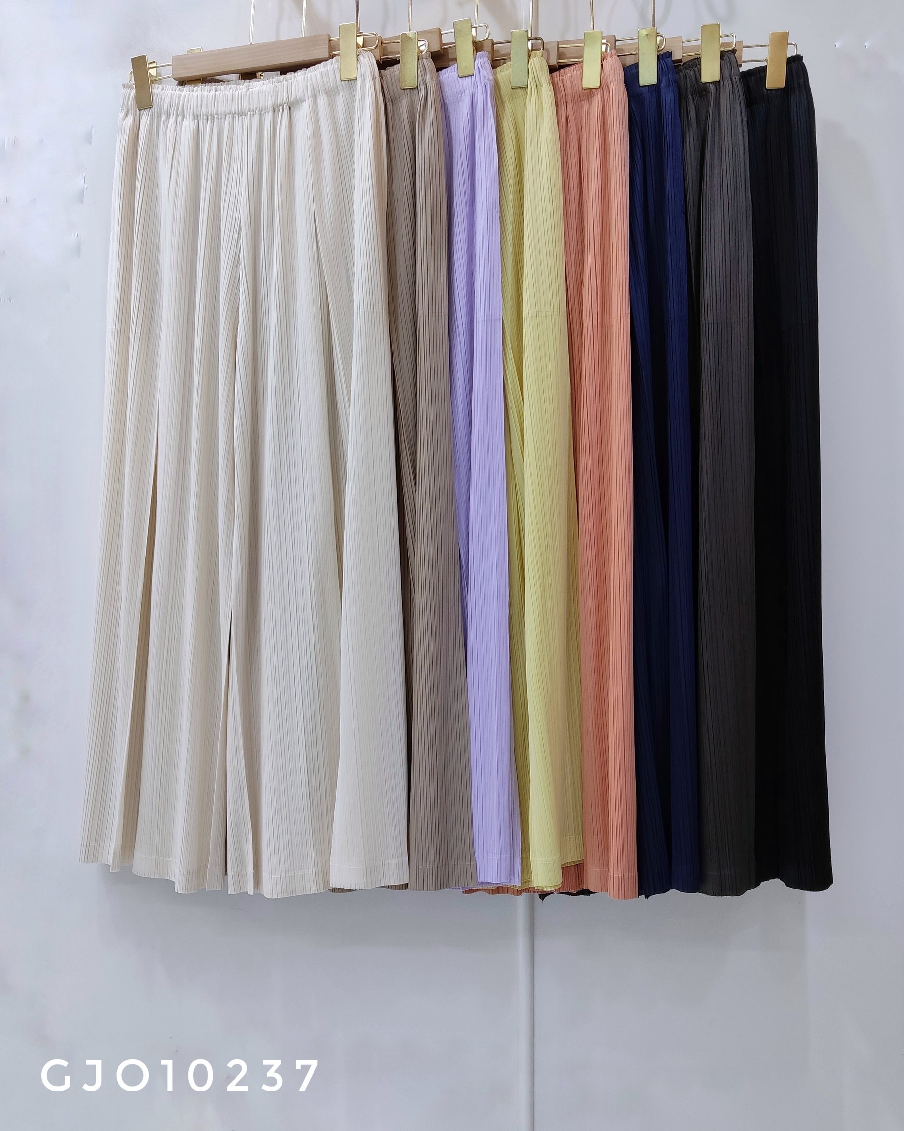 ยาว36นิ้ว! 2MUAY รุ่น GJO10237 กางเกงพลีทคุณภาพ FLOWY WIDE LEG PLEATED PANT 9 สี FREE SIZE