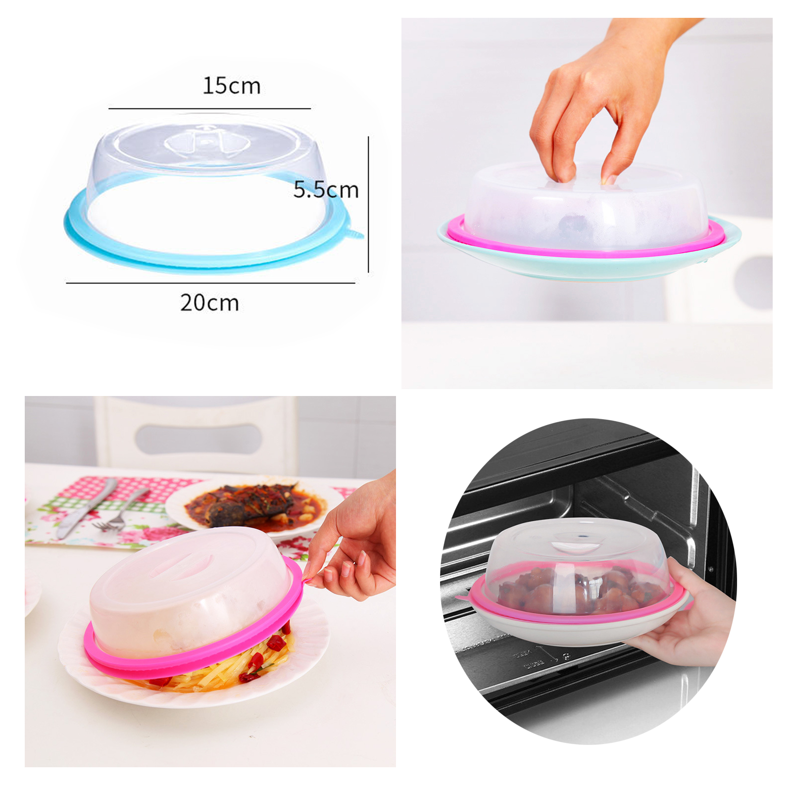 🔥Sale ลดราคา🔥 ฝาโดมขอบสูญญากาศ มีให้เลือก 3 สี พลาสติกPP ขอบยาง ทนความร้อนสูง เข้าไมโครเวฟได้