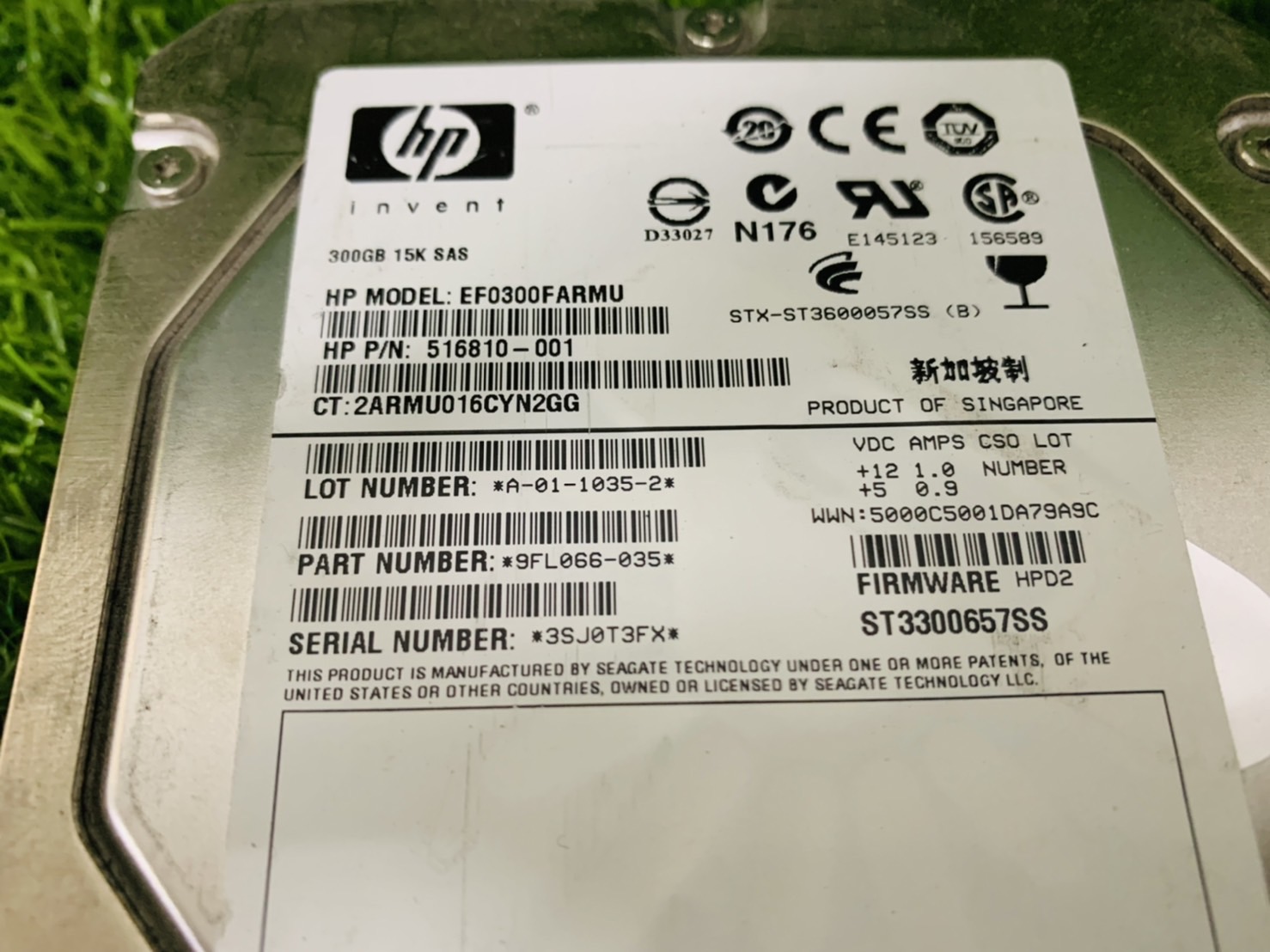 ฮาร์ดดิสก์ 300GB 15000RPM 6Gbps 3.5" SAS Hard Drive สินค้ามีประกัน