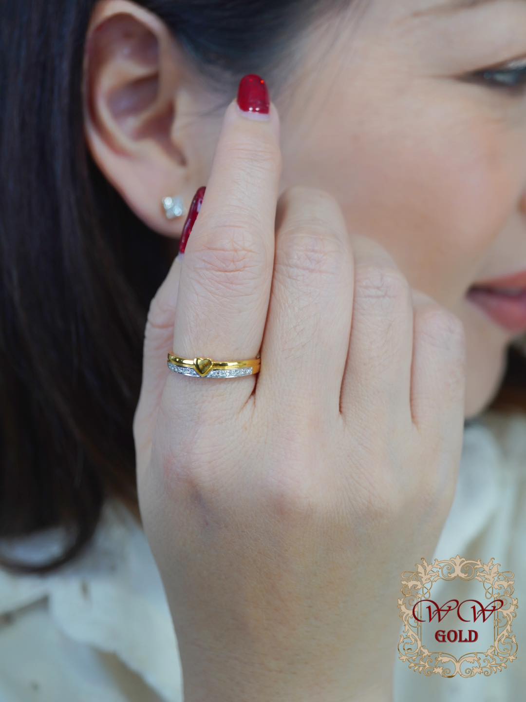 แหวนเพชรหัวใจ ขั้นทอง