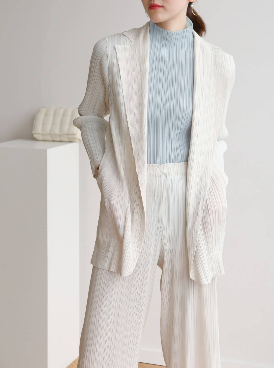 2MUAY รุ่น GJO7221 เสื้อคลุมผู้หญิง เสื้อคลุมพลีทคุณภาพ 7สี FREE SIZE COLLAR BUTTON FRONT PLEAT CARDIGAN