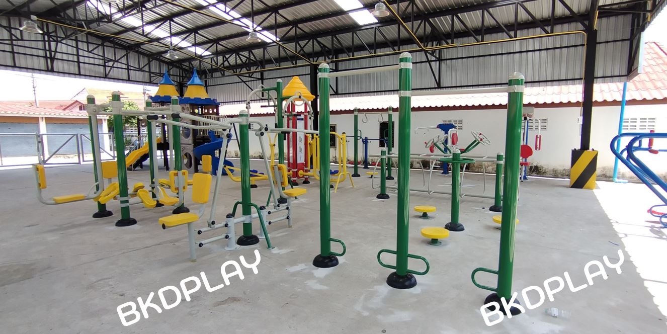 ชุดเครื่องออกกำลังกายกลางแจ้ง C, สนามกีฬา, เครื่องออกกำลังกายผู้ใหญ่, เครื่องออกกำลังกายสวนสาธารณะ หมู่บ้าน ,Exercise equipment outdoor , OutdoorPlayground ,ราคาโรงงาน