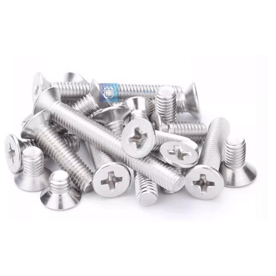 [ 5 ชิ้น ] สกรูหัวจม สแตนเลส M2/M2.5 หัวแฉก 304 stainless steel countersunk phillip head screw