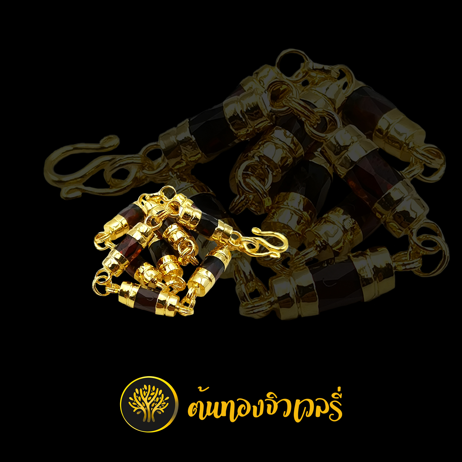 สร้อยข้อมือโกเมนทอง 10เม็ด สวยๆเรียบๆ งานดีขนาดนี้ ต้องมีไว้ติดข้อมือแล้วแหละ