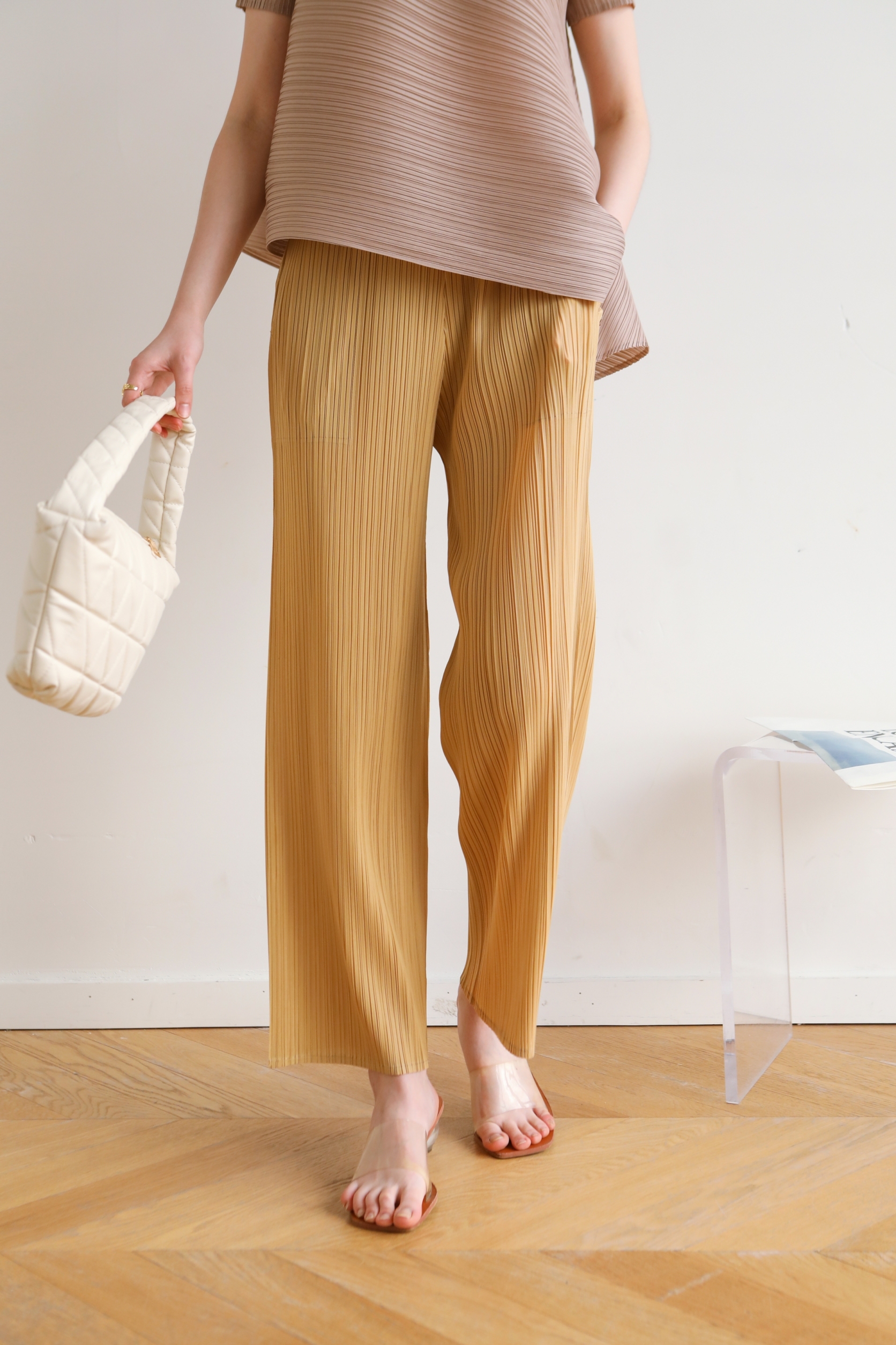 ยาว37นิ้ว! 2MUAY BASIC รุ่น GJO8312 กางเกงผู้หญิง กางเกงอัดพลีทคุณภาพ BASIC STRAIGHT PLEATED PANTS 12สี FREE SIZE