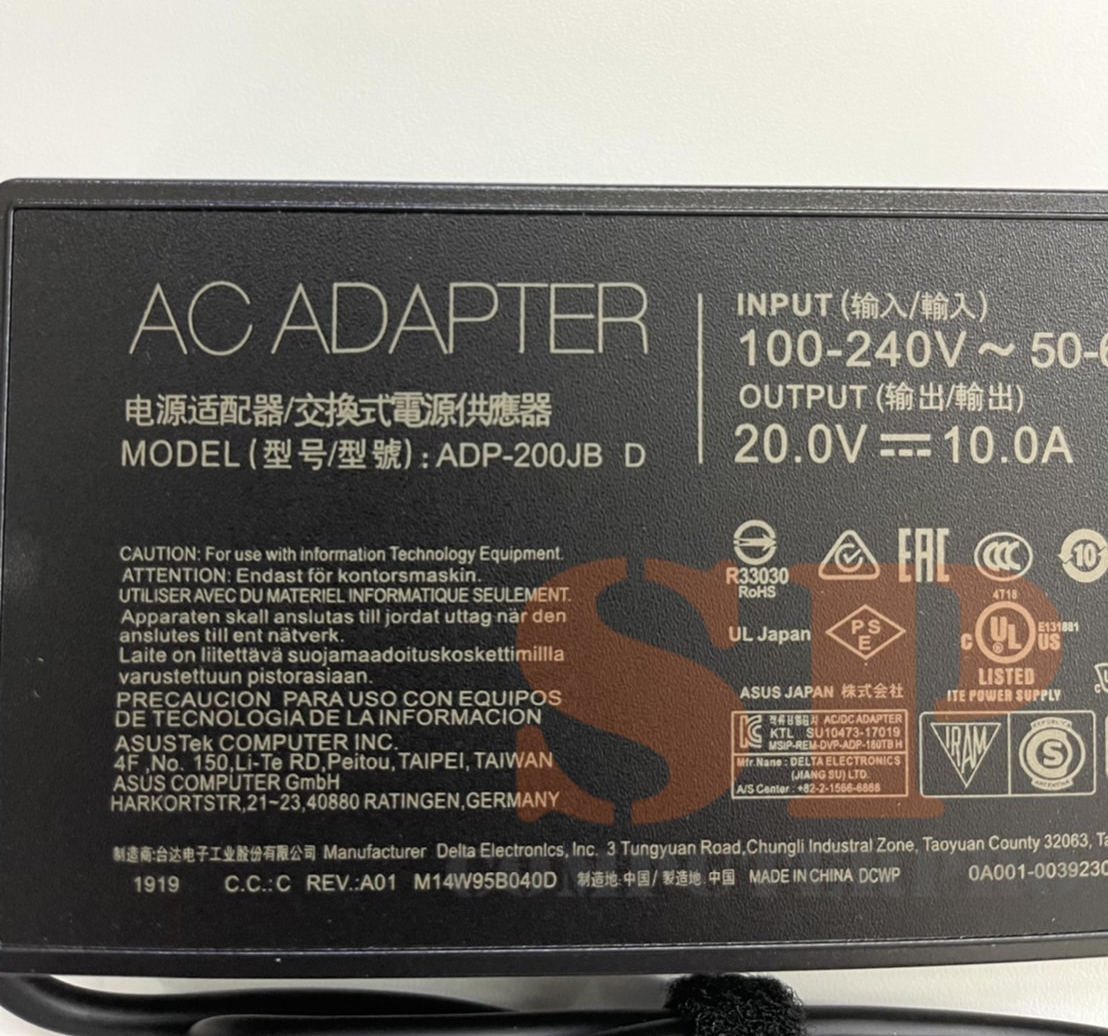 ASUS ADAPTER อแดปเตอร์ของแท้ ASUS FX506 FX506H FX561P GA502DU GA502D GA502 GA502IU GA401 GA401I GA401II GA401IV 20V 10A