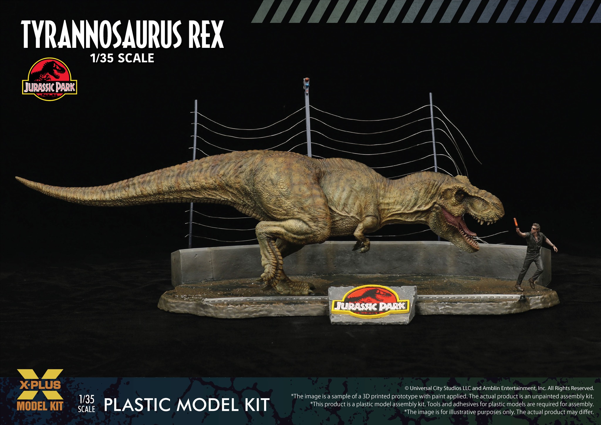 [สั่งจอง] X-PLUS 411-200130C 1/35 : Jurassic Park T rex [Model Kit]