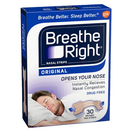 Breathe Right Nasal Strips, Small/Medium, Clear, ขนาด 30 ชิ้น
