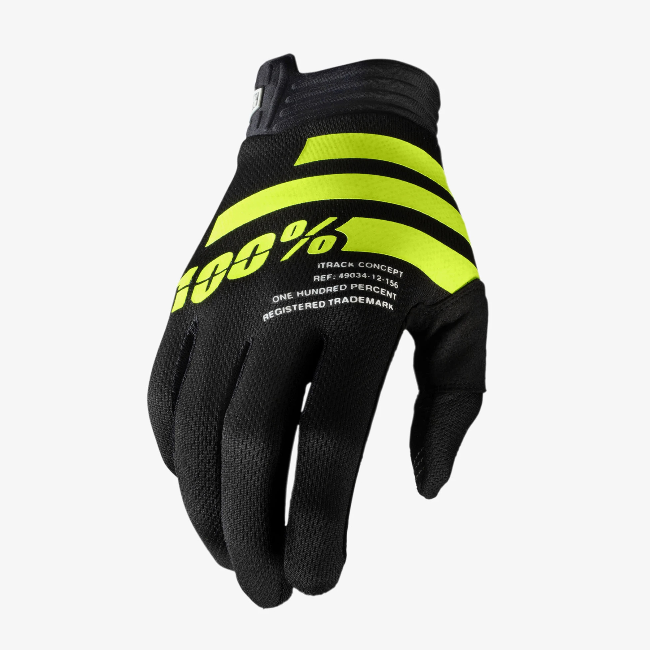 ถุงมือ 100% iTRACK Black/Fluo Yellow