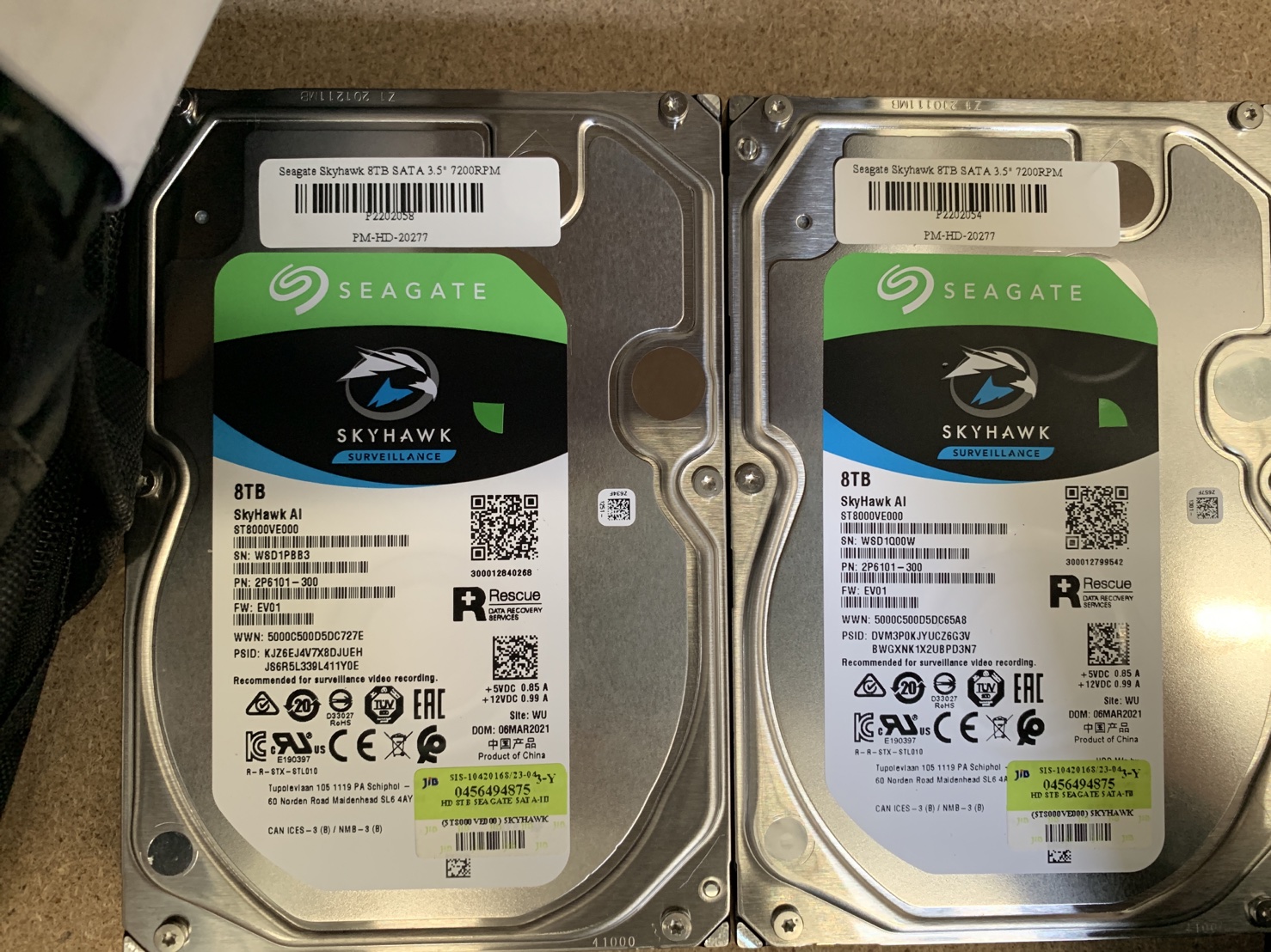ฮาร์ดดิสก์ SATA-III 8TB Seagate SkyHawk AI (256MB./ST8000VE000) สินค้ามือสอง มีประกัน