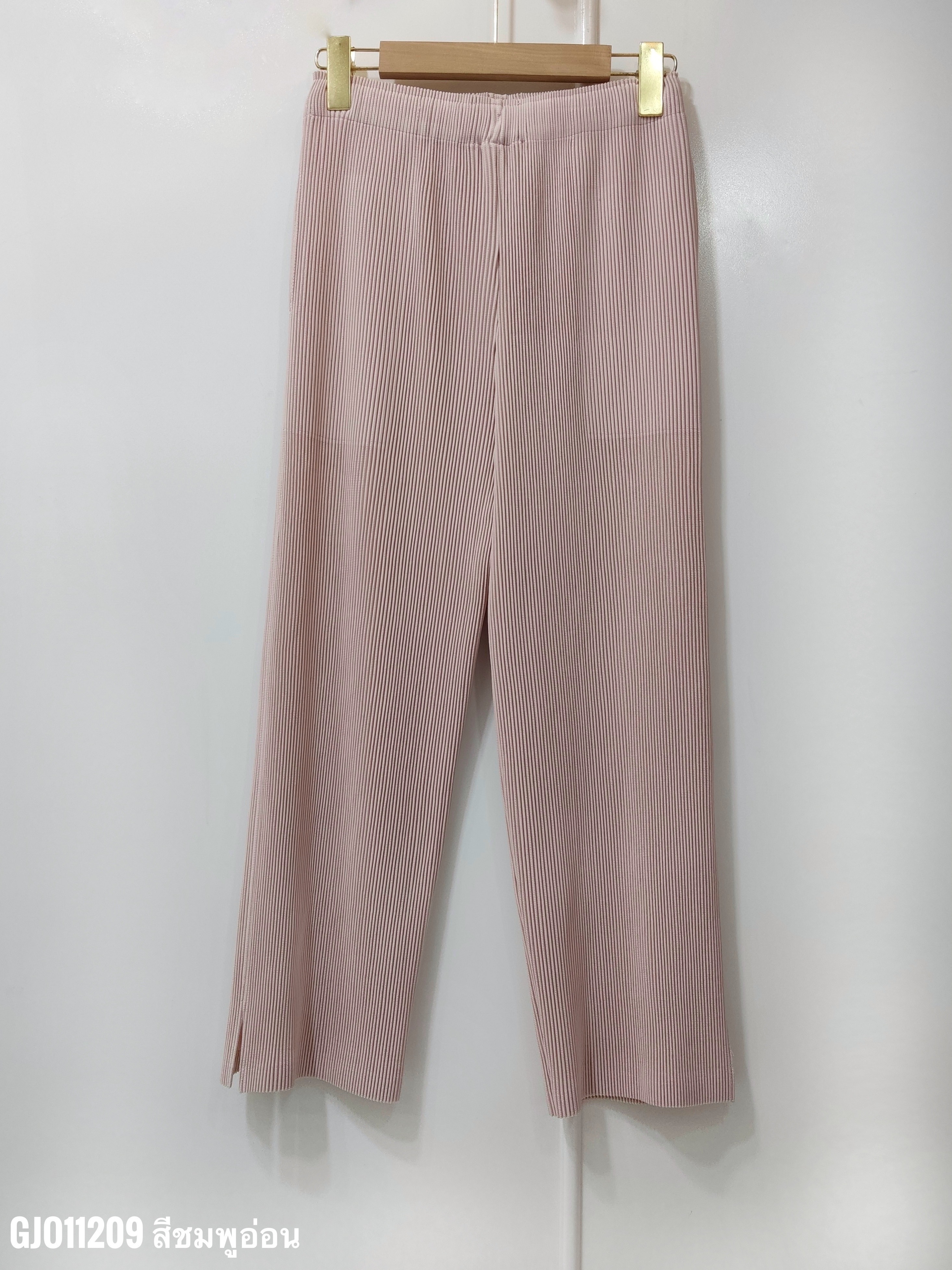 ยาว 33.5นิ้ว 2MUAY รุ่น GJO11209 กางเกงพลีทผ้าหนา THICK STRAIGHT LEG PLEATED PANTS 10 สี FREE SIZE