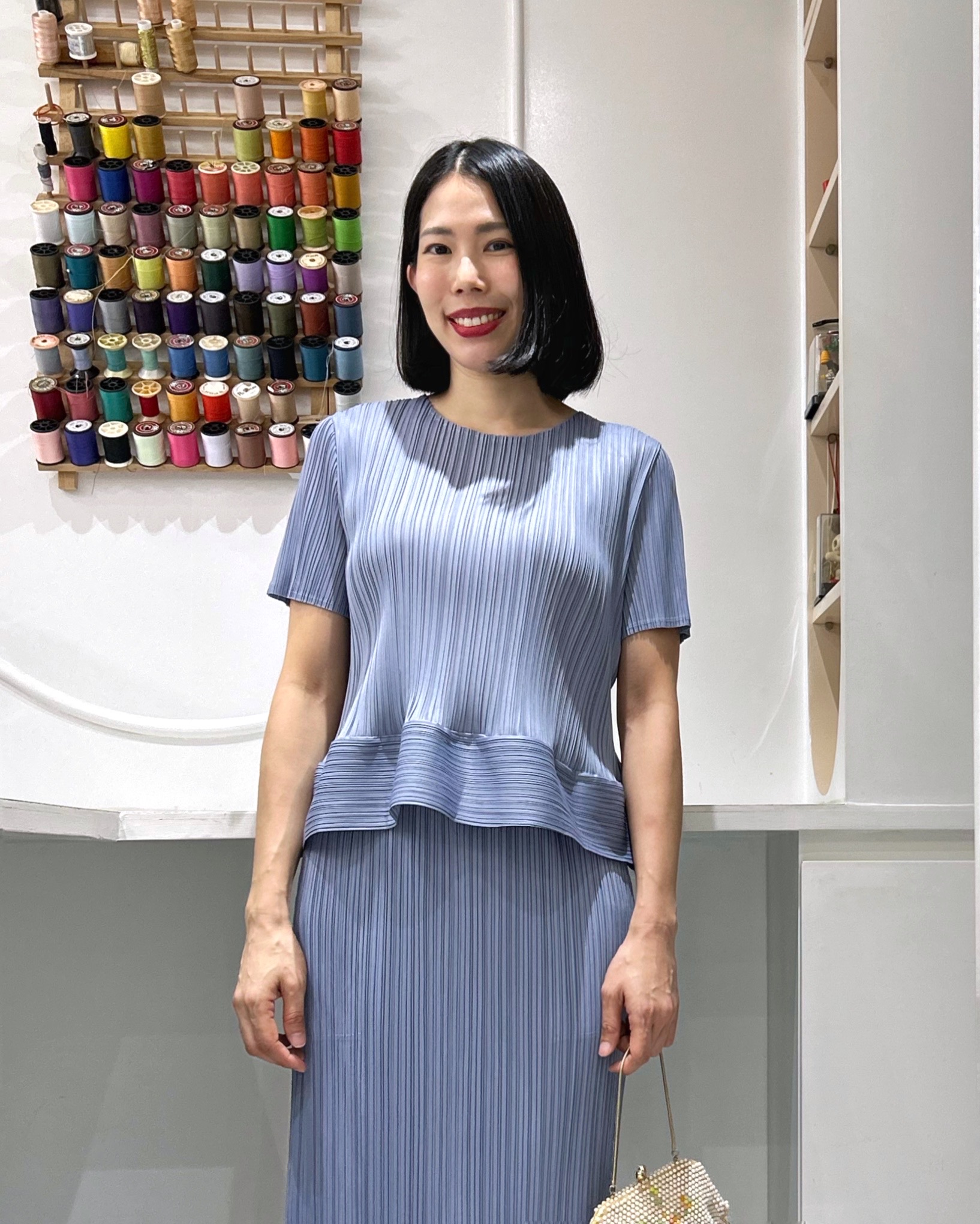 2MUAY รุ่น GJO11172P เสื้ออัดพลีท SHORT SLEEVE RIPPLE PLEATED TOP 10 สี FREE SIZE