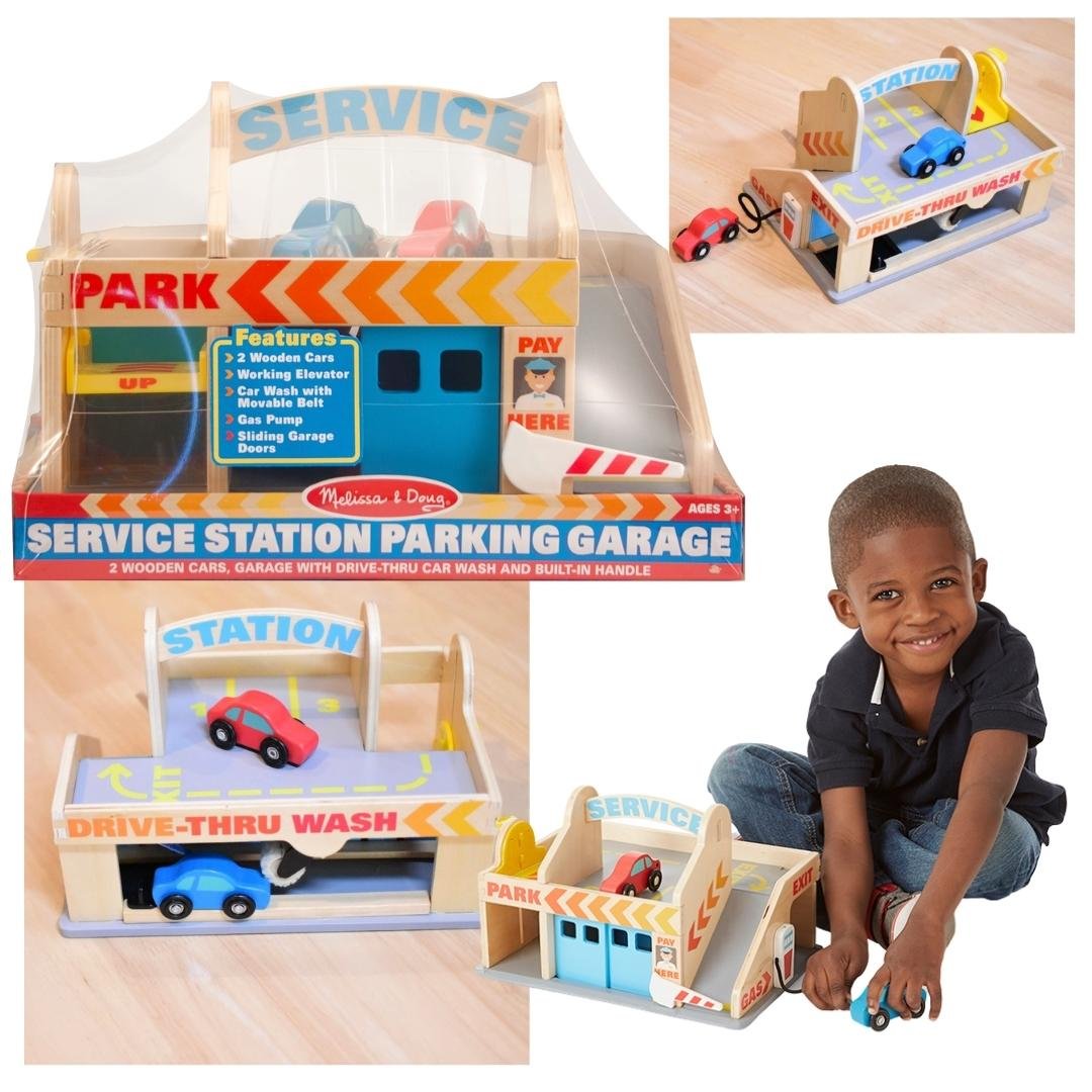 ที่จอดรถ ที่ล้างรถ Melissa & Doug Service Station Set รุ่น 9271 ของเล่นเสริมพัฒนาการเด็ก
