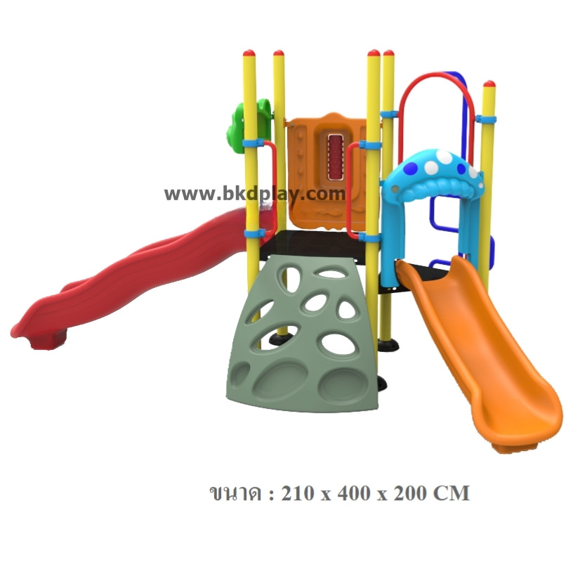 ชุดหอปีนป่ายสไลด์ 70+80 เครื่องเล่นสนาม กลางแจ้ง เหล็ก, สไลเดอร์,ของเล่น สั่งผลิต 10-20 วัน ขนาด210x400x200 ซม.