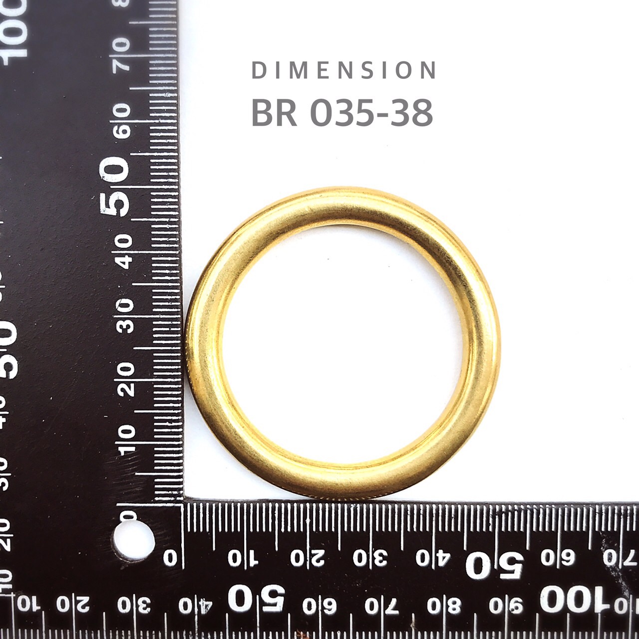 BR035 ห่วงกลมทองเหลืองแท้ ไม่มีรอยต่อ อะไหล่ทองเหลืองแท้ อุปกรณ์งานหนัง leatherbrass **ราคาต่อชิ้น**