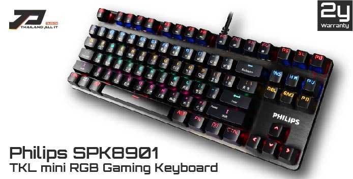 ฟิลิปส์ รุ่น SPK8901 TKL mini RGB Gaming Keyboard