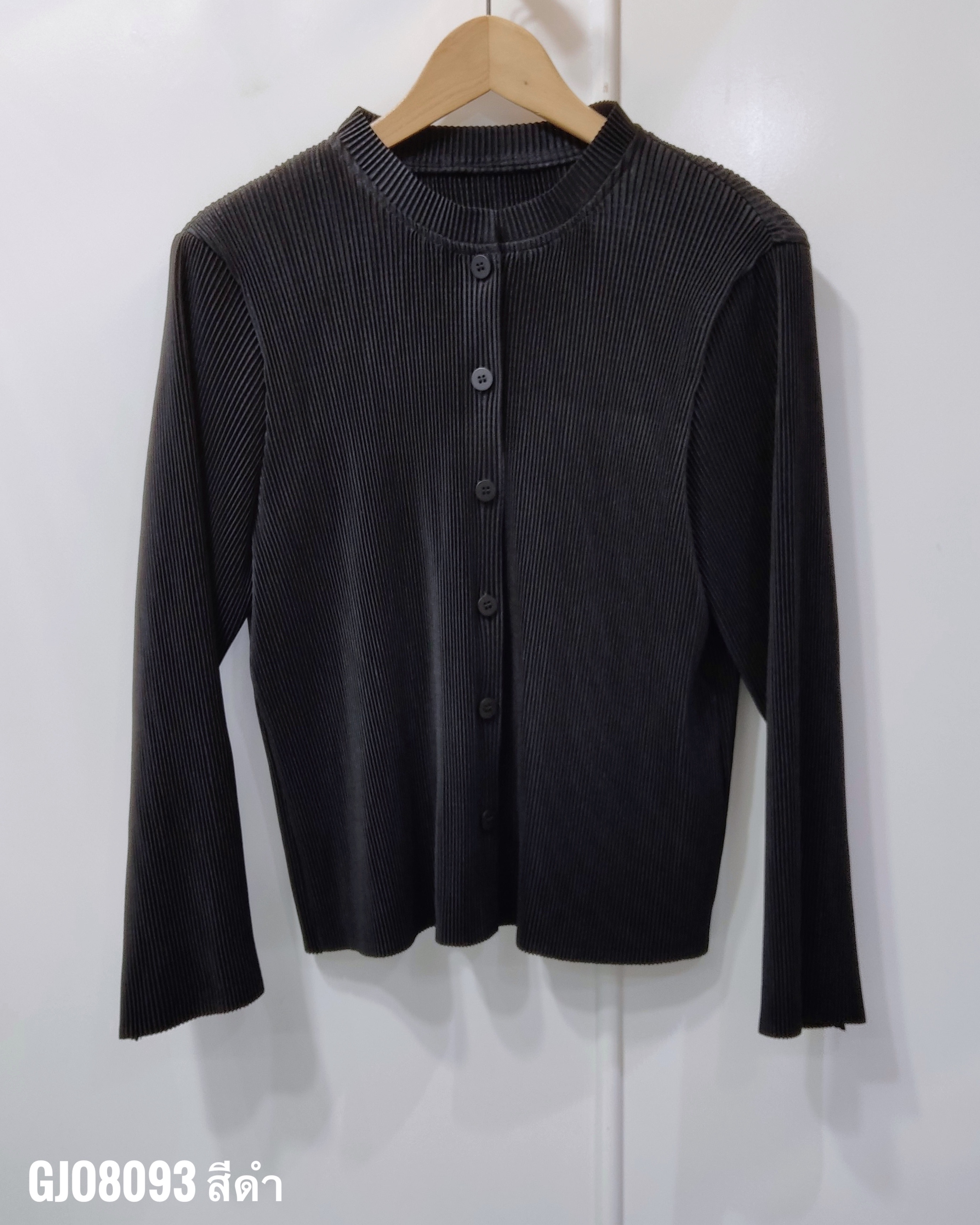 2MUAY รุ่น GJO8093 เสื้ออัดพลีท THICK BUTTON FRONT PLEATED TOP 4 สี FREE SIZE