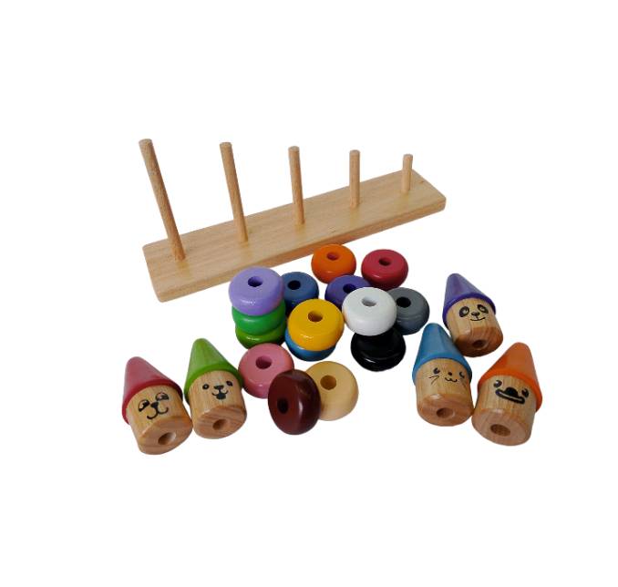 ตัวตลกใส่หมวกสวมหลัก12สี15ชิ้น โดนัทใส่หลัก ของเล่นเสริมพัฒนาการเด็ก ฝึกกล้ามเนื้อมัดเล็ก สมาธิ พร้อมส่ง