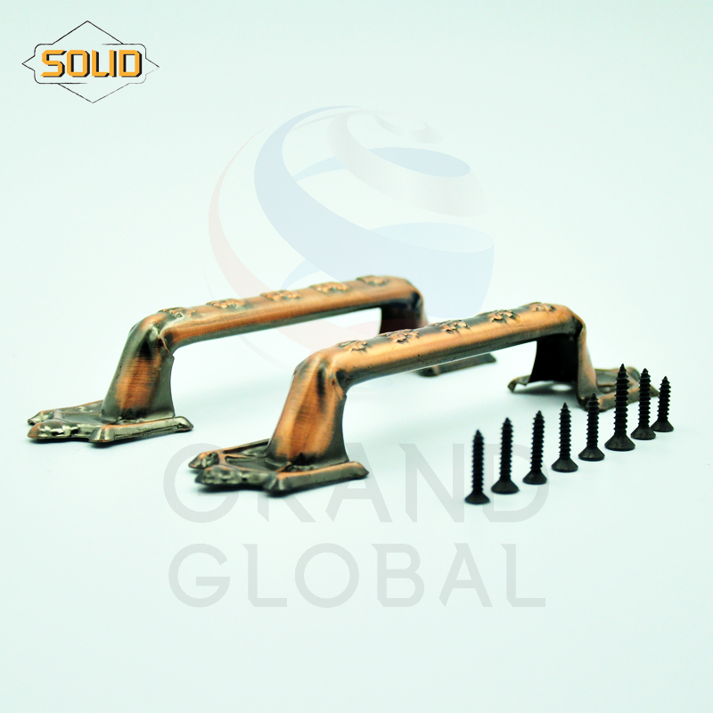 SOLID ชุดด้ามจับประตู ลายวินเทจ สีทองแดง แพ๊คคู่