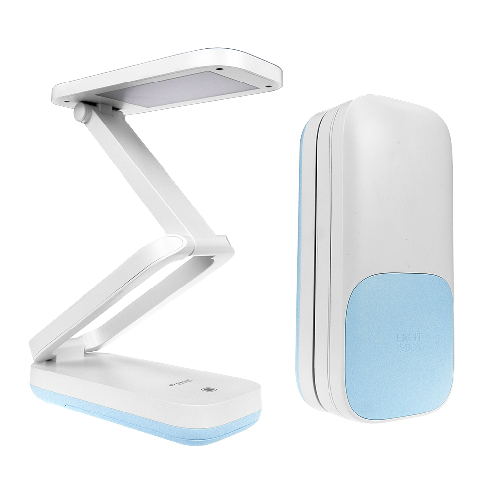 โคมไฟอ่านหนังสือ โคมไฟตั้งโต๊ะ โคมไฟ LED รุ่น KM-6725 แบบชาร์จไฟ ปรับแสงได้ พับเก็บพกพาได้อิสระ