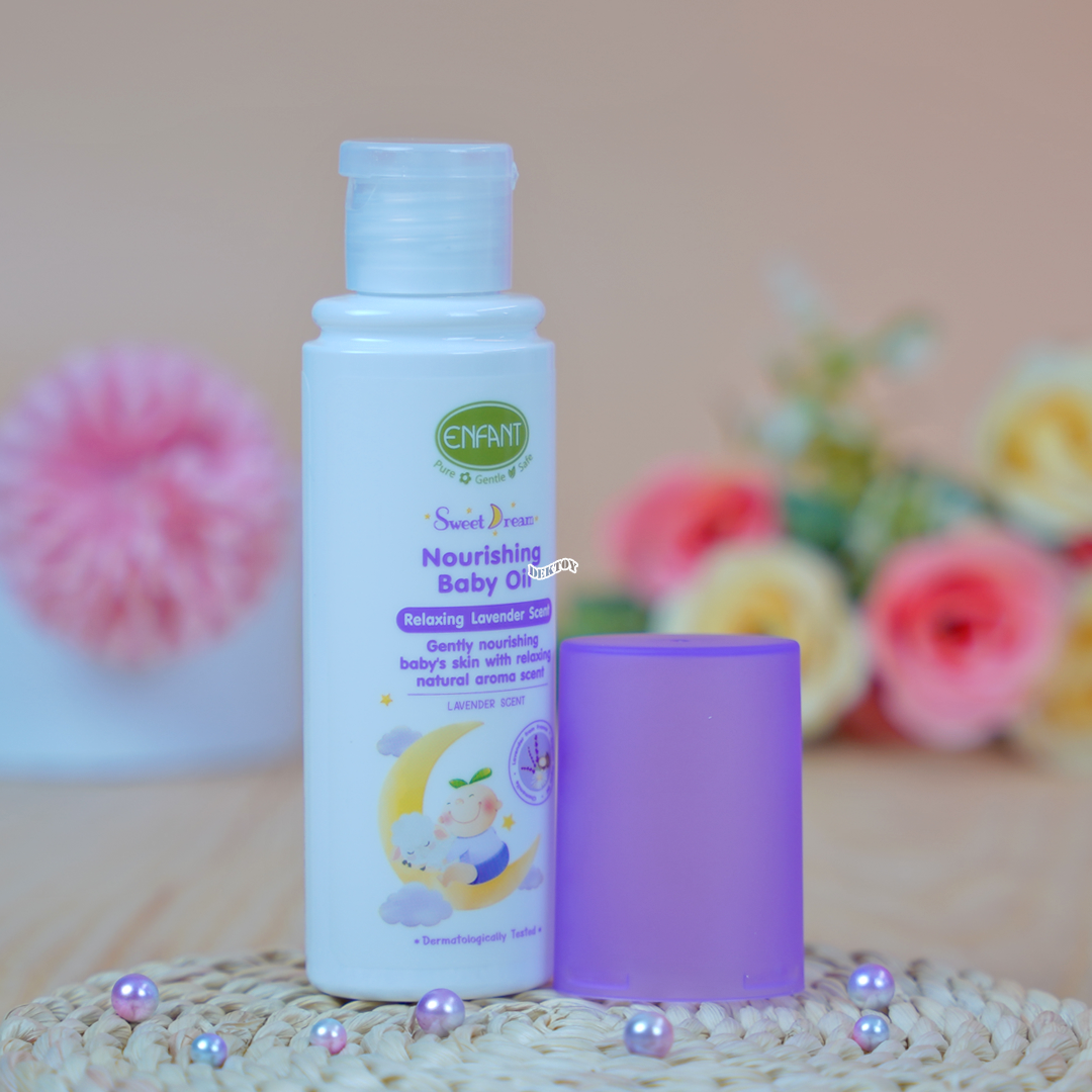 Enfant อองฟองต์ เบบี้ออยล์ สีม่วง Sweet Dream Enfant อองฟองต์ สวีท ดรีม เนอริชชิ่ง เบบี้ ออยล์ ปริมาณ 100 มล.