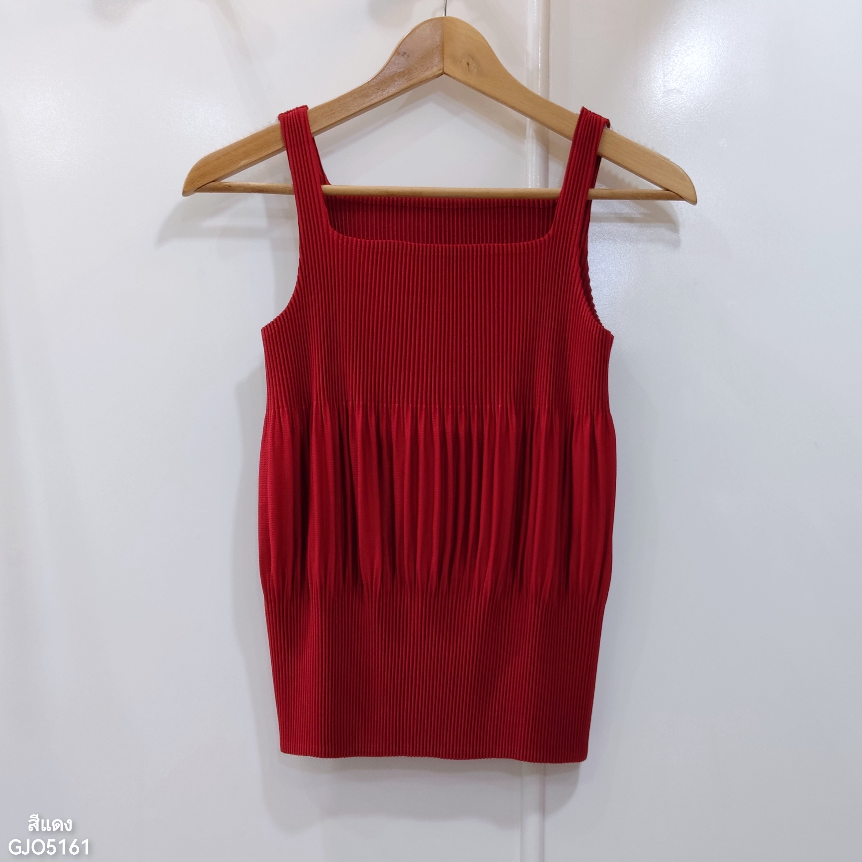 ปรับราคาลง20%!! 2MUAY GJO5161 เสื้อพลีทคุณภาพ THICK SQUARE NECK PLEATED TANK TOP 14 สี FREE SIZE