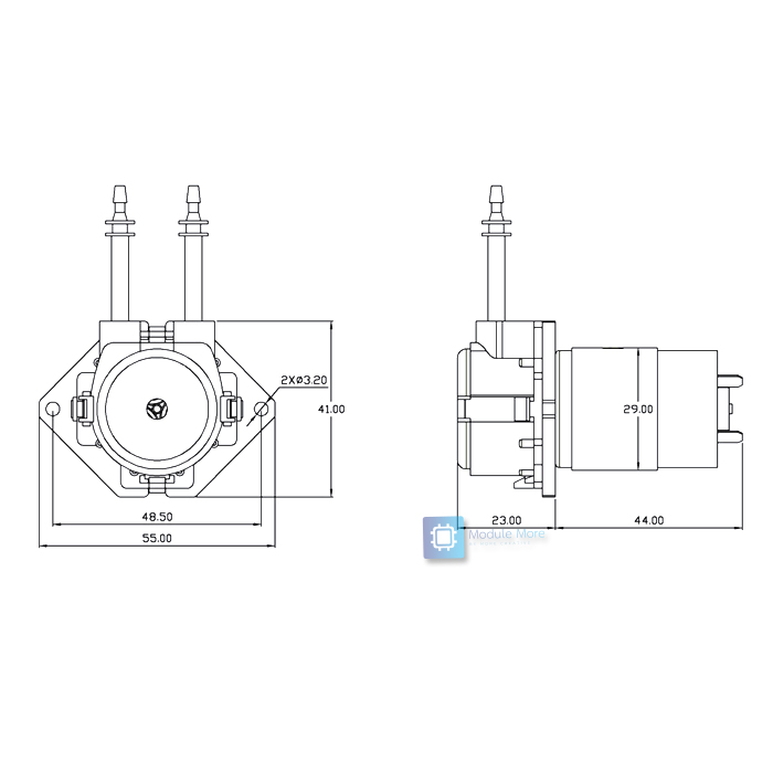 12V Peristaltic pump with food grade silicone 2-100mL/min