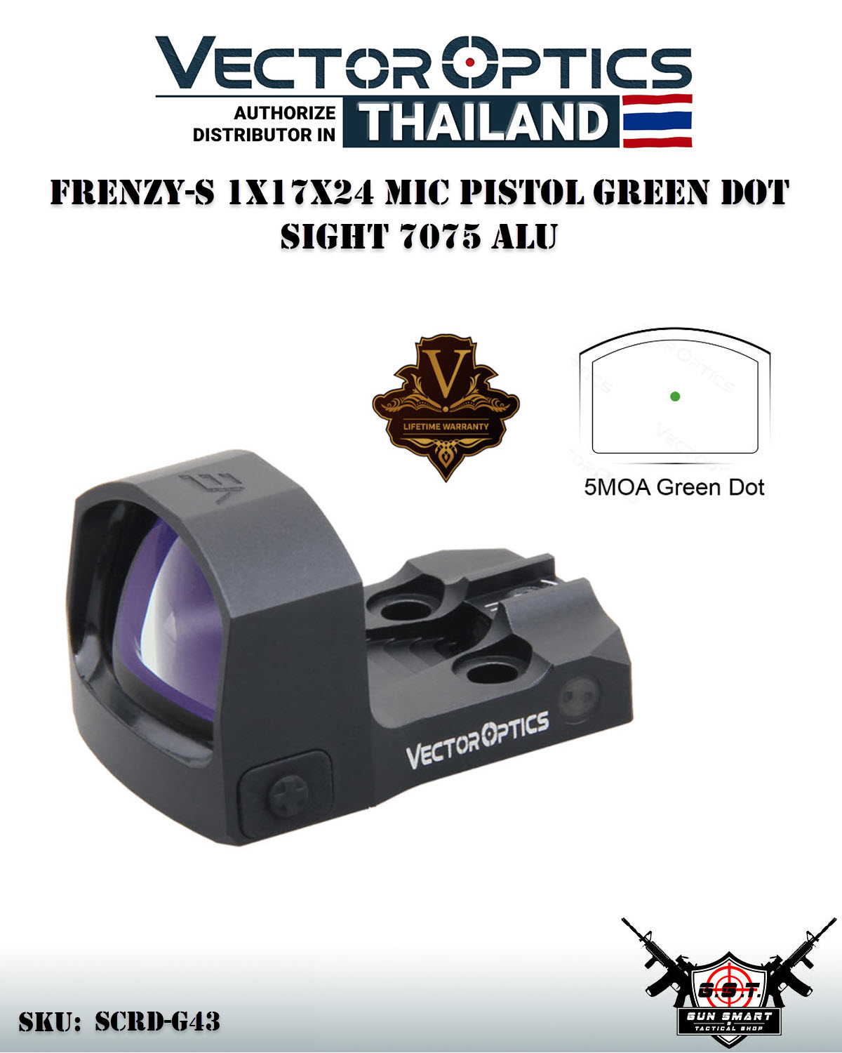 FRENZY-S 1X17X24 MIC PISTOL GREEN DOT SIGHT 7075 ALU