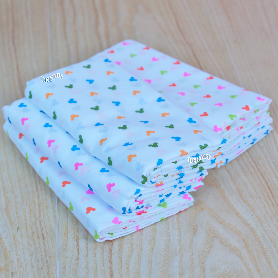 Gold Baby ผ้าอ้อมสาลู 2 ชั้นเกรดA ลายหัวการ์ตูน 12 ผืน