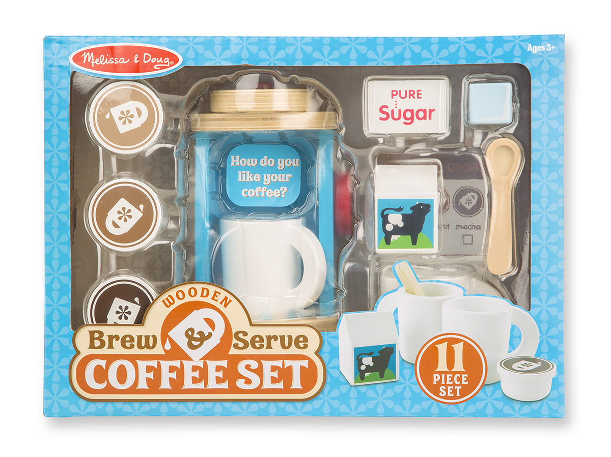 ชุดชงกาแฟ ส่งเสริมการเล่นแบบมีจินตนาการ ส่งเสริมความคิดริเริ่มสร้างสรรค์และความสัมพันธ์กับคนรอบข้าง Brew & Serve Coffee Set Melissa&Doug, ของเล่นเสริมพัฒนาการ, ของเล่น