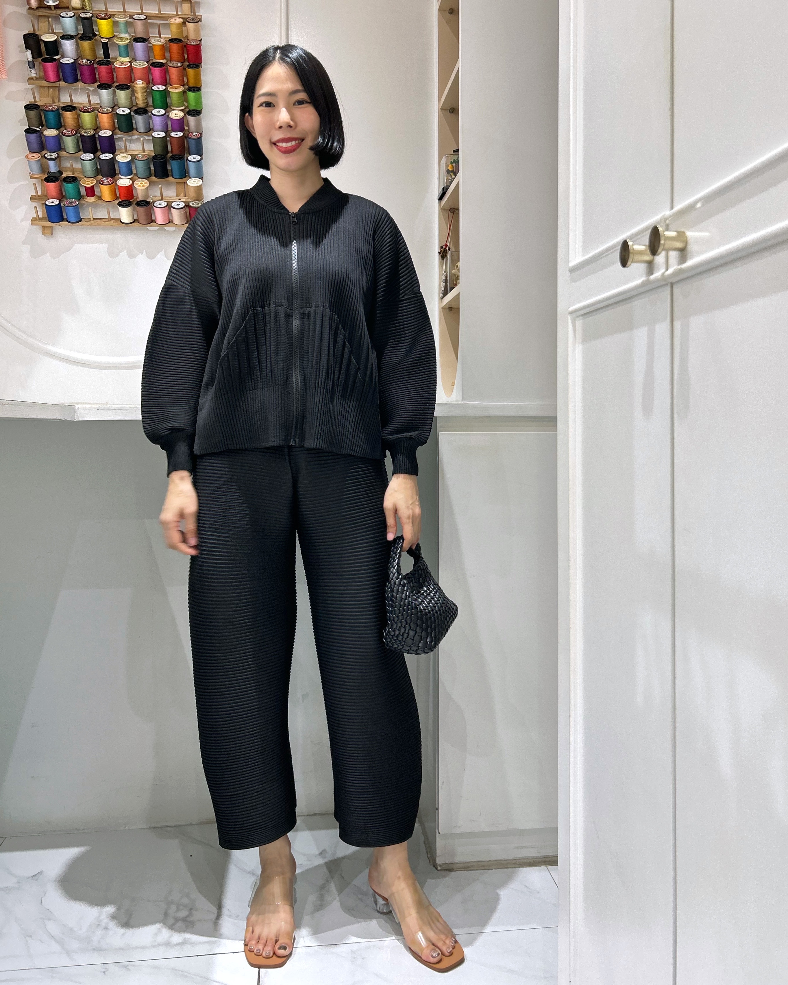 2MUAY รุ่น GA67811 / GA67815 THICK CARDIGAN ZIP FRONT PLEATED SET 4สี FREE SIZE