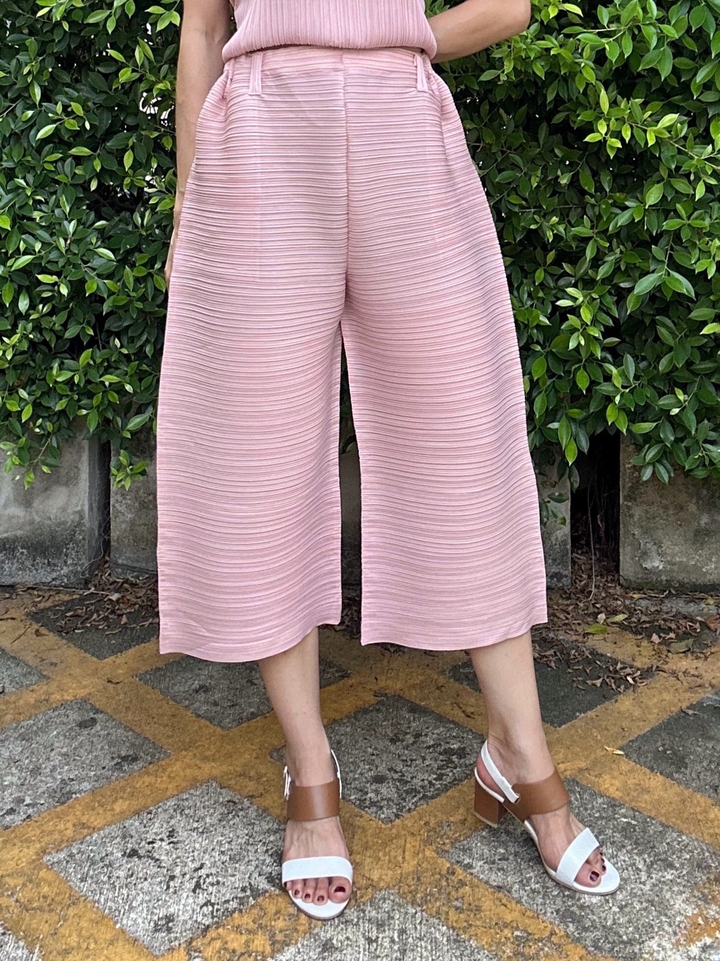 ยาว 32นิ้ว!! 2MUAY รุ่น GJO1134 กางเกงพลีทคุณภาพ CROPPED WIDE LEG PLEATED PANTS 12 สี FREE SIZE