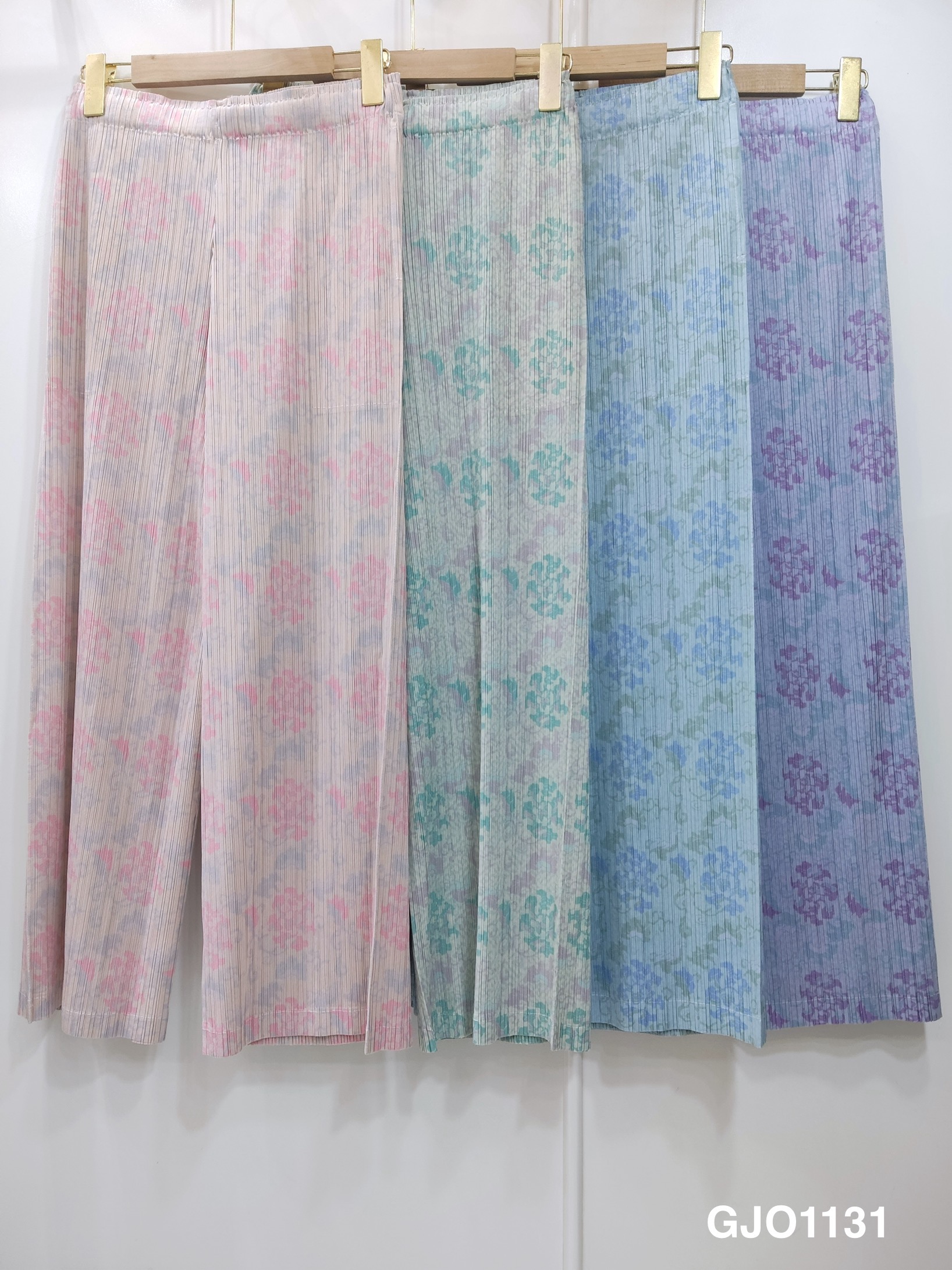 ปรับราคาลง20%!! ยาว 35นิ้ว!! 2MUAY รุ่น GJO1131 กางเกงพลีทคุณภาพ STRAIGHT LEG PRINTED PLEATED PANTS 4 สี FREE SIZE
