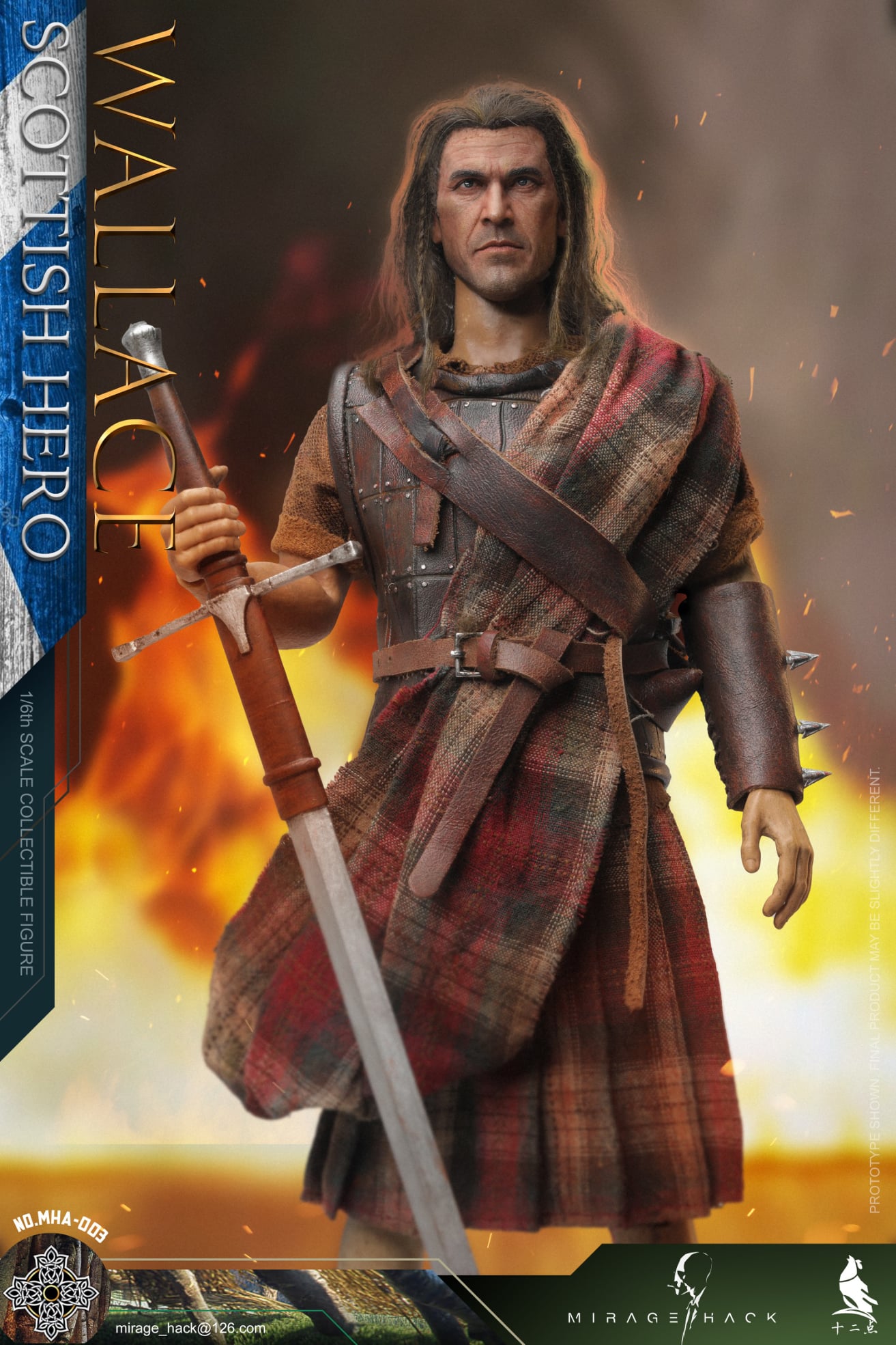 [สั่งจอง]Mirage Hack & Twelve O'clock MHA-003 1/6 : Scottish Hero Wallace Action Figure