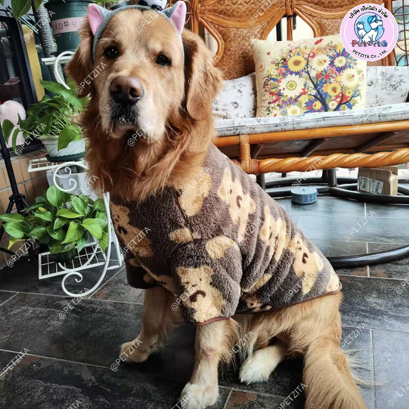 🇹🇭พร้อมส่ง🇹🇭 🐶🐕 เสื้อผ้าสำลีขนปุยนุ่มนิ่ม สำหรับ สุนัขพันธุ์กลาง ถึง หมาใหญ่