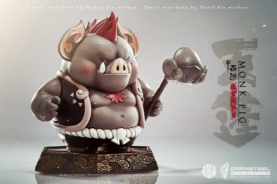 [สั่งจอง]DarkSteel Toys DSC-005 black/DSC-005B white 13cm 《The League of Monster Jurney to the West》 Animals Signs - Pig - TianPeng