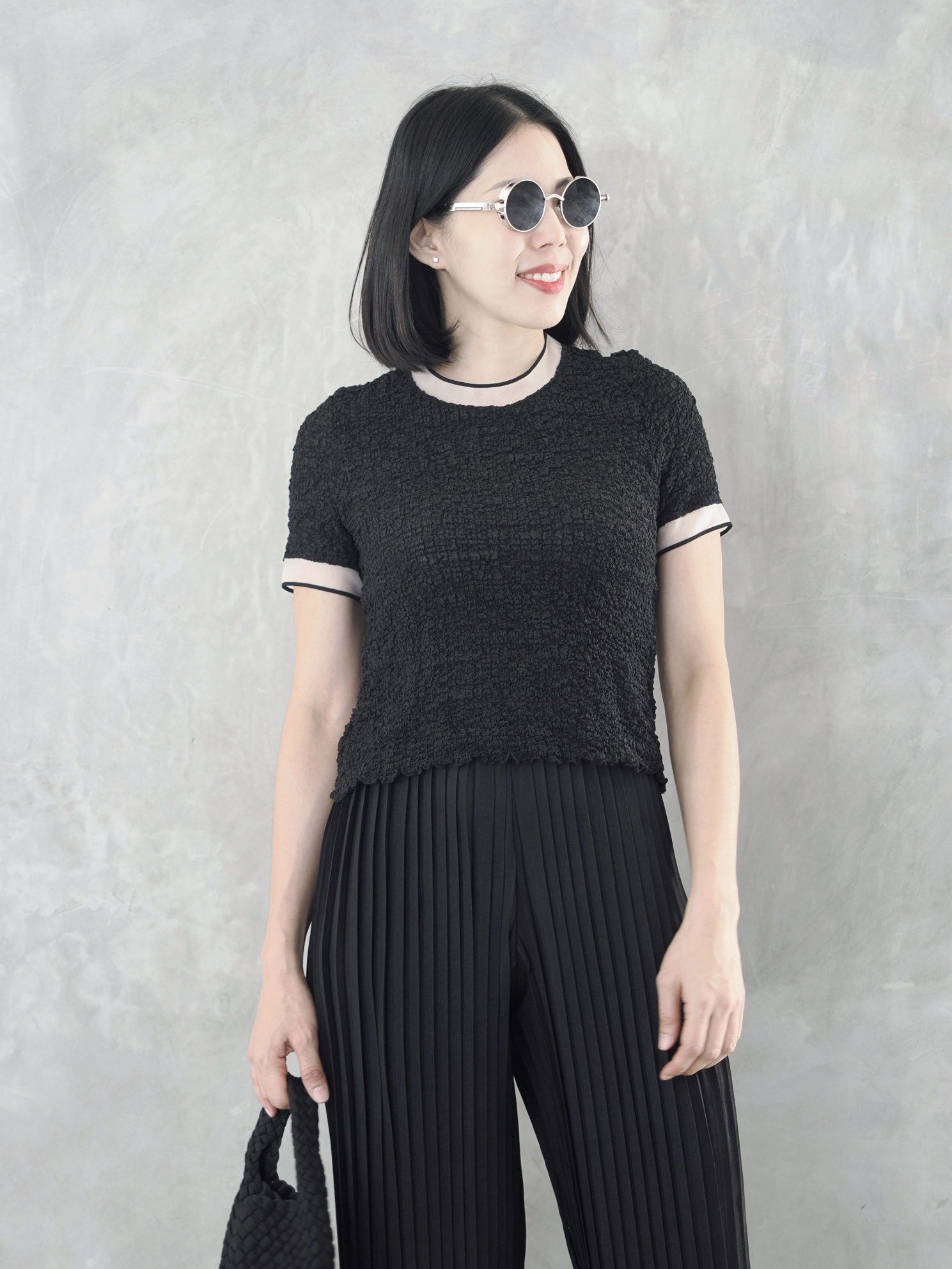 ปรับราคาลง20%!! 2MUAY รุ่น GJO1448 เสื้อพลีทคุณภาพ SMOCK PLEATED TOP 6 สี FREE SIZE