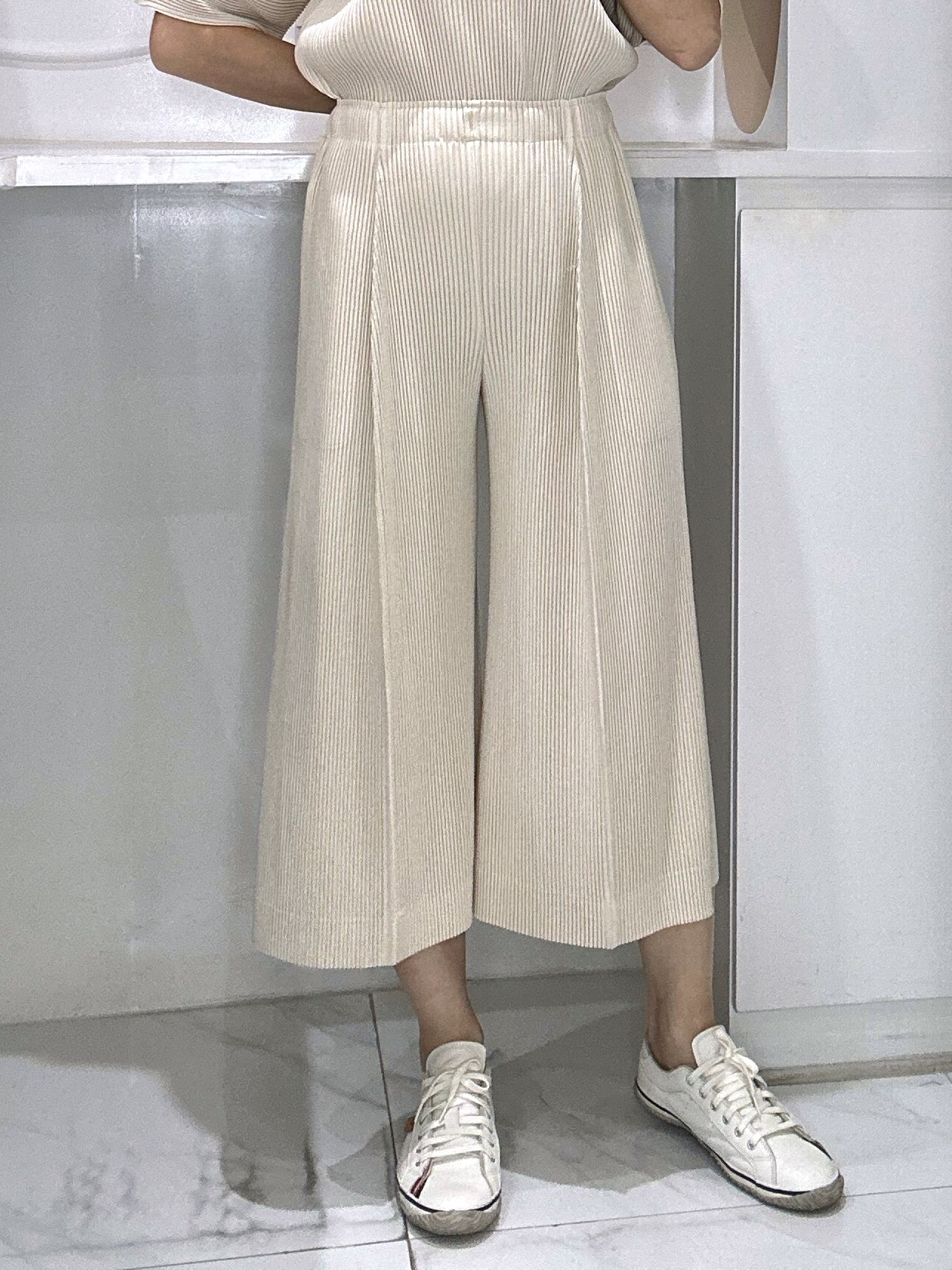 ยาว 32 นิ้ว 2MUAY รุ่น GJO1805 กางเกงพลีทคุณภาพ THICK WIDE LEG PLEATED PANTS 9 สี FREE SIZE