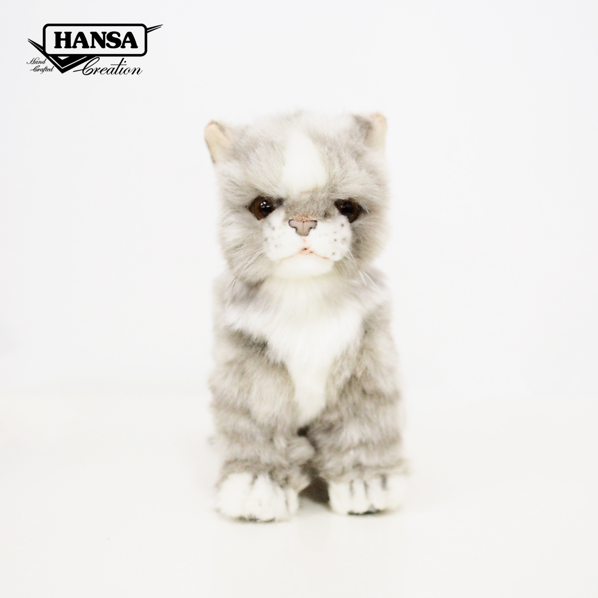 7063 Kitten Jacquard Sitting (Gray)19cm.H