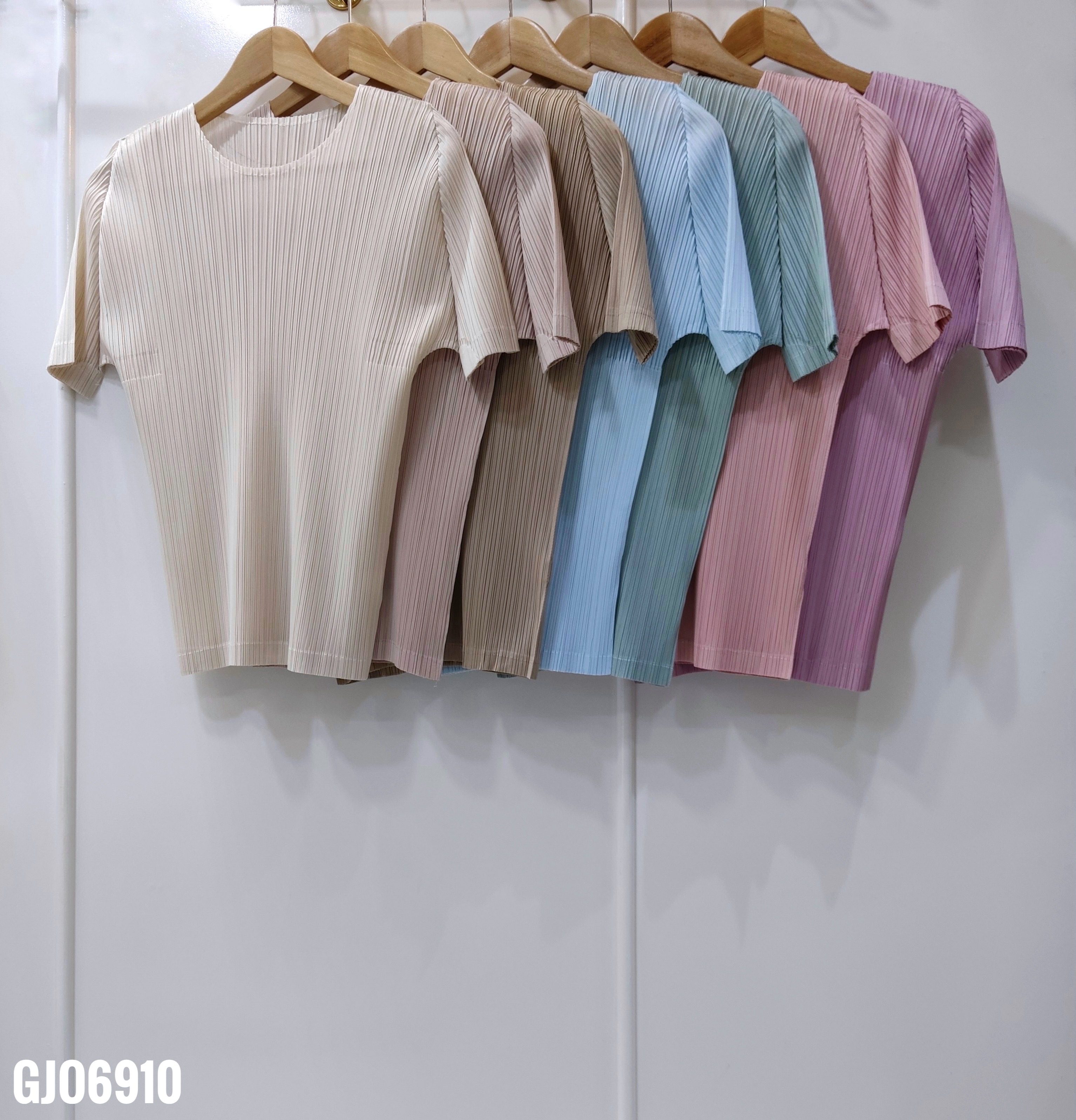 เพิ่มสีใหม่!! 2MUAY BASIC GJO6910 เสื้อพลีทคุณภาพ SHORT SLEEVE PLEATED TOP 14 สี FREE SIZE