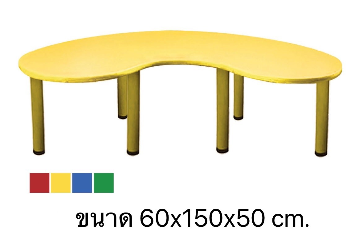 โต๊ะทรงถั่ว โต๊ะเสี้ยวเสี้ยว โต๊ะเรียนพลาสติก เด็กอนุบาล ขาเหล็ก ราคาโรงงาน พร้อมส่ง คิดค่าส่งตามจริงKF-0051