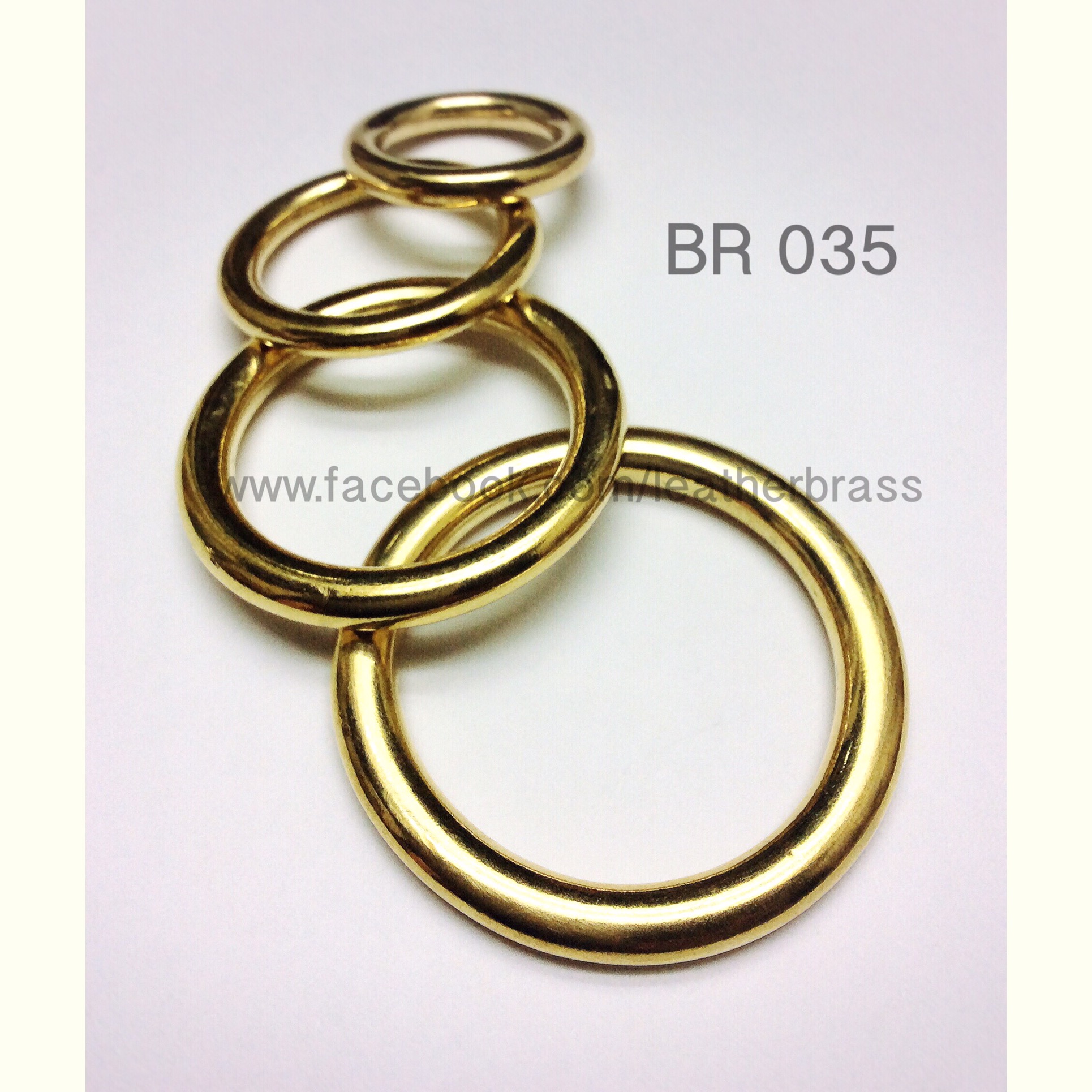 BR035 ห่วงกลมทองเหลืองแท้ ไม่มีรอยต่อ อะไหล่ทองเหลืองแท้ อุปกรณ์งานหนัง leatherbrass **ราคาต่อชิ้น**