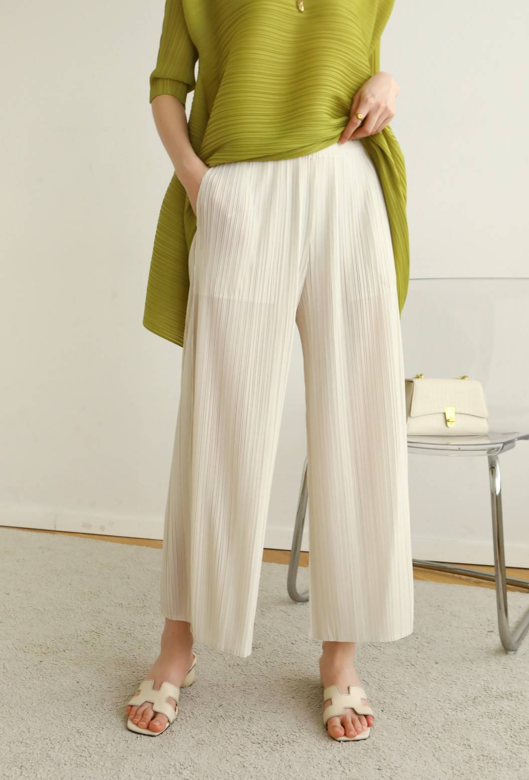 ปรับราคาลง20%!! ยาว 35.5นิ้ว!! 2MUAY รุ่น GJO2122 กางเกงผู้หญิง กางเกงพลีทคุณภาพ 6สี FREE SIZE LOOSE STRAIGHT PLEATED PANTS