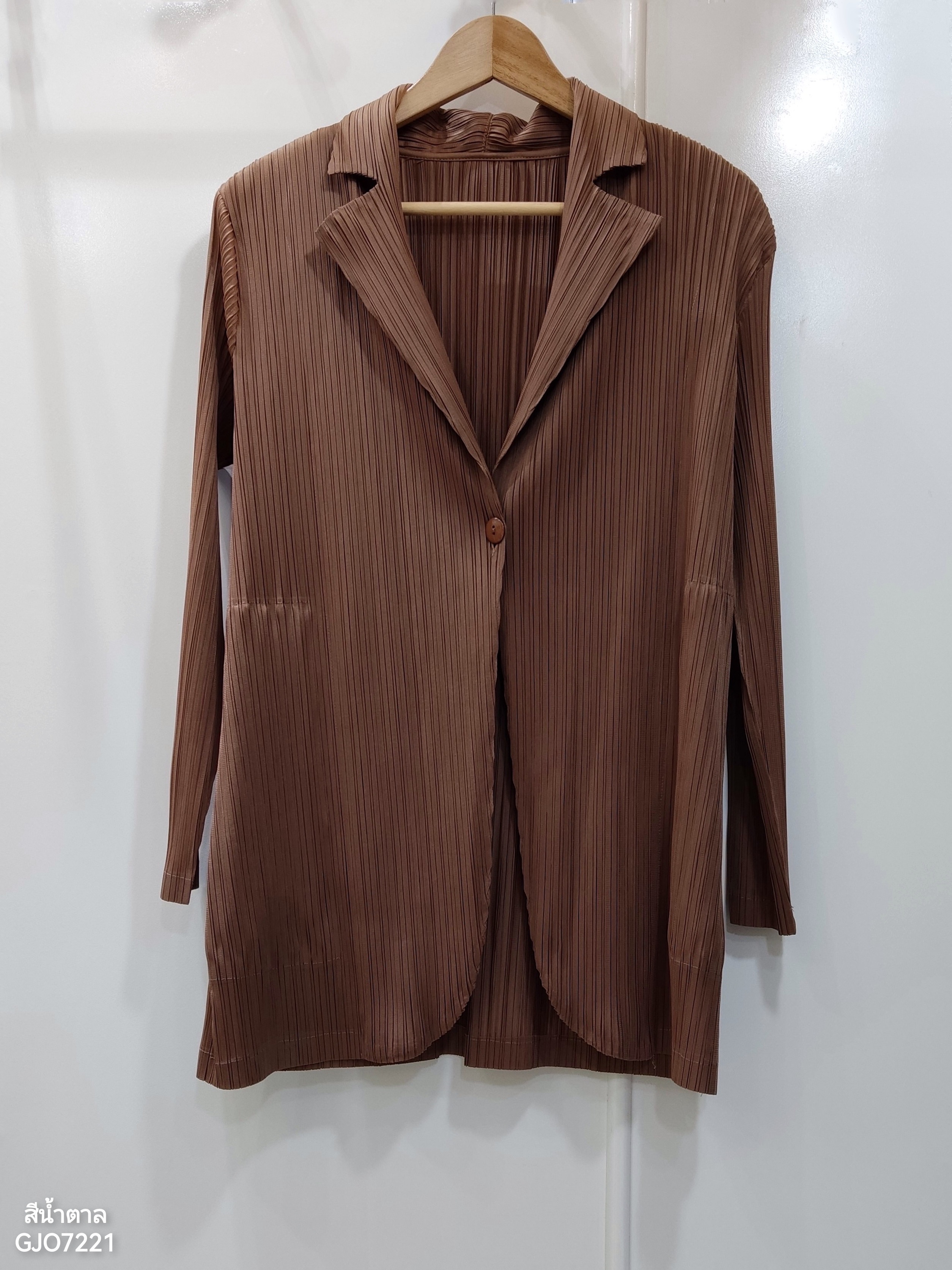2MUAY รุ่น GJO7221 เสื้อคลุมผู้หญิง เสื้อคลุมพลีทคุณภาพ 7สี FREE SIZE COLLAR BUTTON FRONT PLEAT CARDIGAN