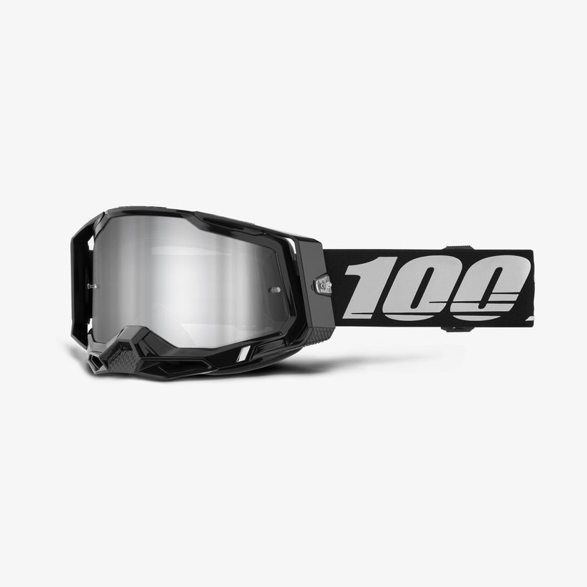 แว่น 100% Racecraft2 Goggle - Black 2024 Mirror Silver / Clear Lens