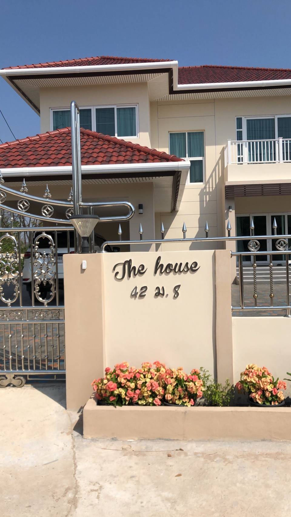 ป้ายสแตนเลสชื่อบ้านและบ้านเลขที่48ม8.