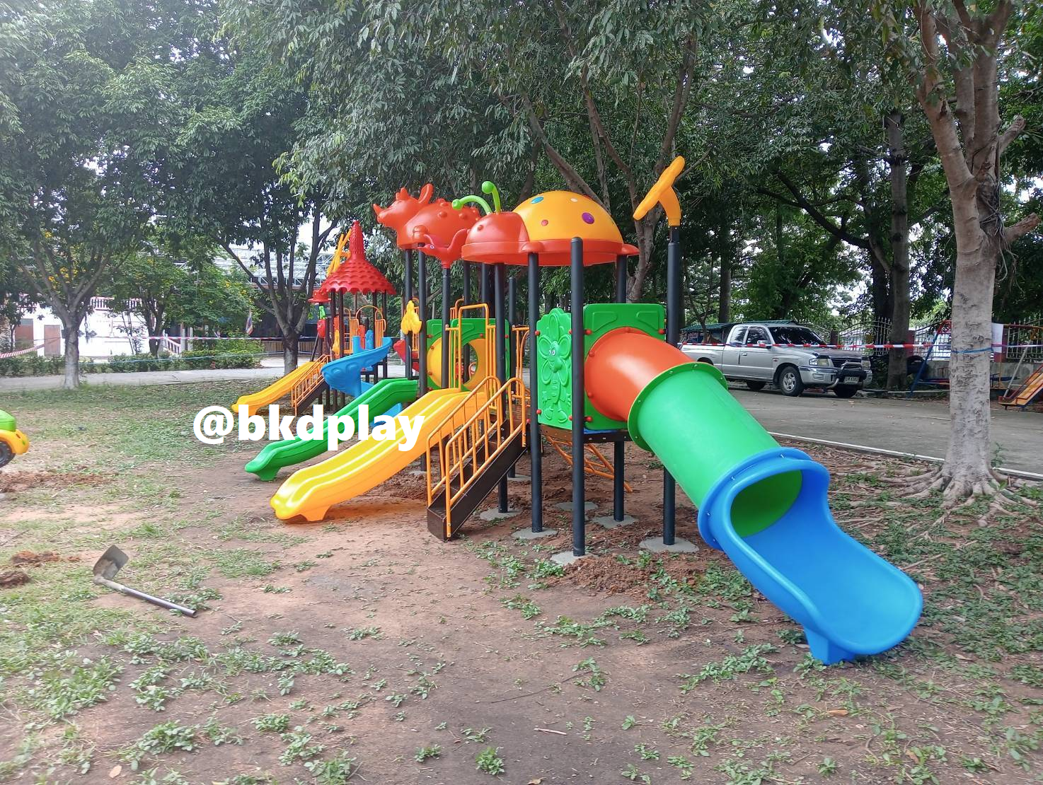 เครื่องเล่นสนามกลางแจ้ง ชุดสวนสนุกไดโนเพื่อนรัก , กระดานลื่นท่อ, สไลเดอร์ใหญ่ ,ของเล่น,ครุภัณฑ์สนามเด็กเล่น, สพฐ,โครงการโรงเรียนประชารัฐ playground,สไลเดอร์,ของเล่นเสริมพัฒนาการ,เครื่องเล่นสนาม, สนามเด็กเล่น