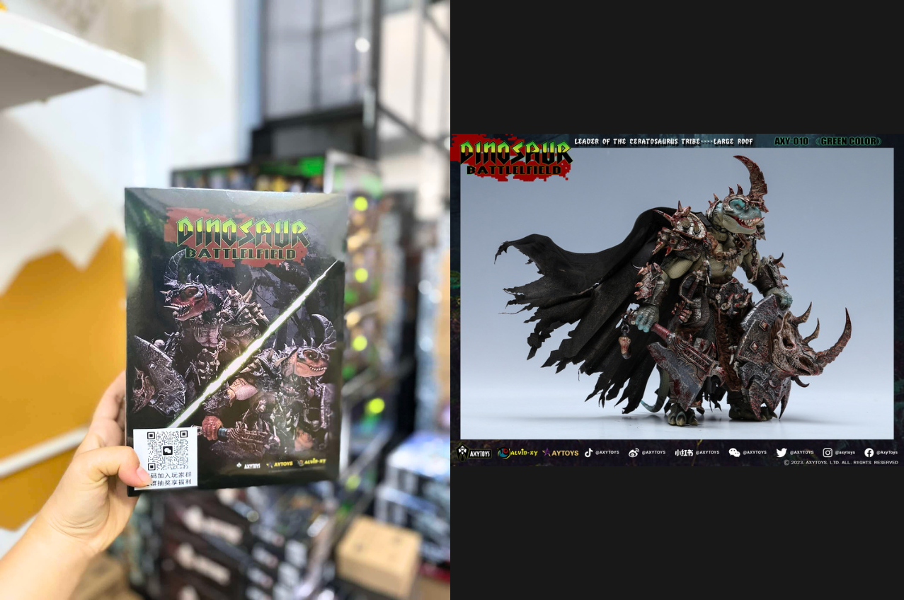[พร้อมส่ง] AXYTOYS - Dinosaur Battleground Carnivorous Tribe Ceratosaurus (20Cm)- AXY010 Limited Green