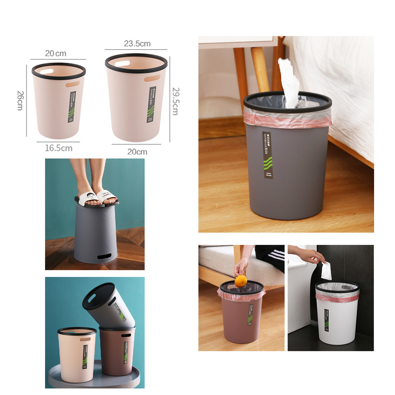 ถังขยะใบเล็ก มี2รุ่น เหลี่ยมฝา/ห่วงกลม มีให้เลือกหลายสี หลายขนาด ขนาดเล็กไม่เกะกะ คุณภาพพรีเมี่ยม