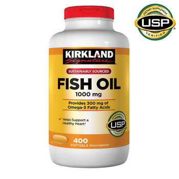 Kirkland Signature Fish Oil Concentrate 1000 mg ขนาด 400 Softgels น้ำมันปลา สูตรเข้มข้น